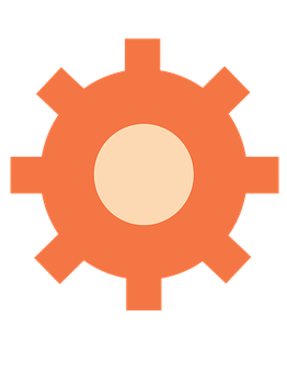 Orange Gear Icon Graphic