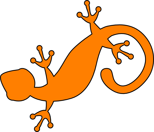 Orange Gecko Silhouette