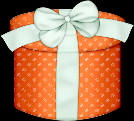 Orange Gift Boxwith White Ribbon