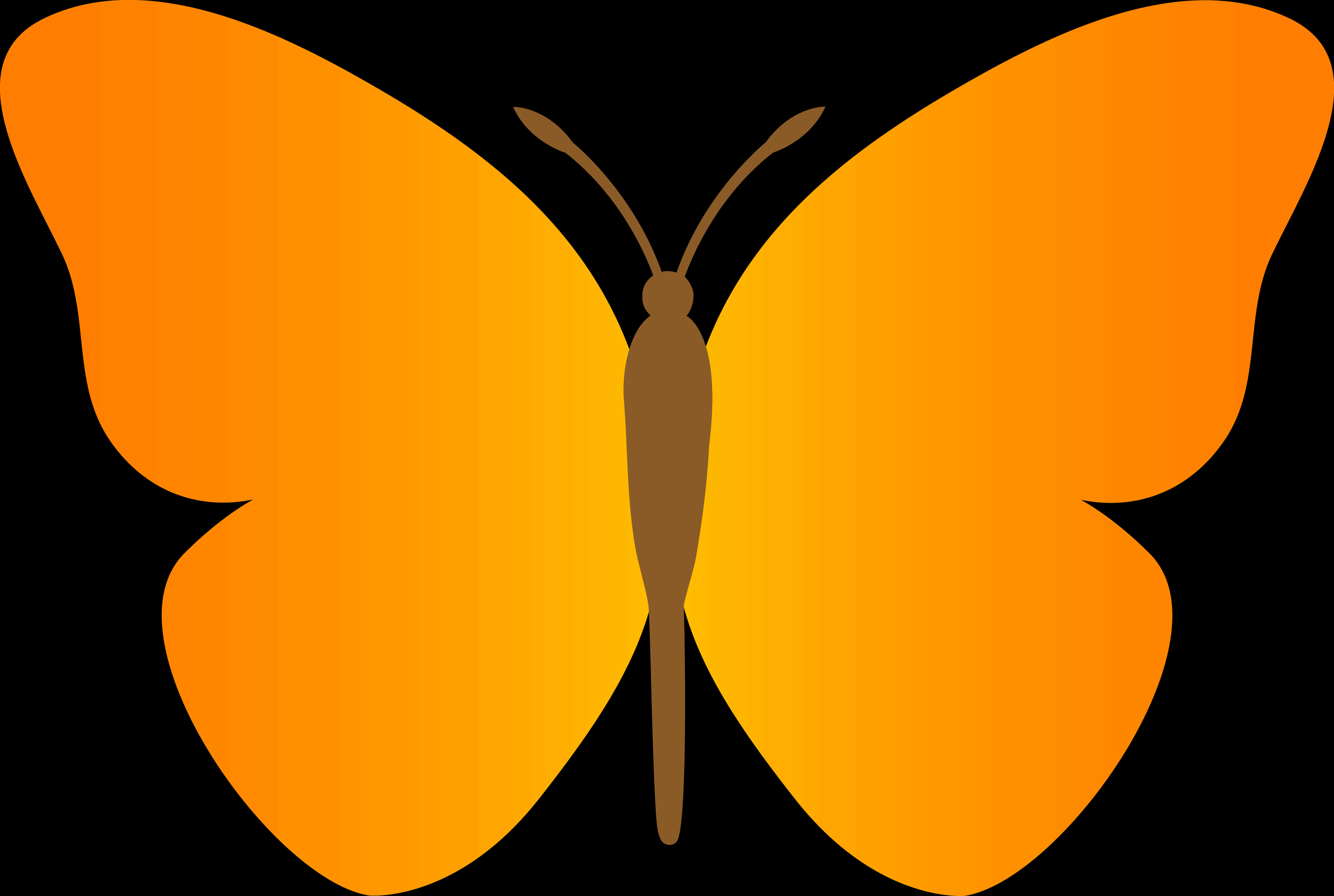 Orange Gradient Butterfly Vector