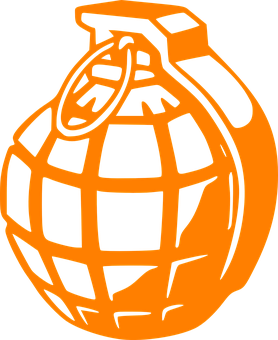 Orange Grenade Silhouette Graphic