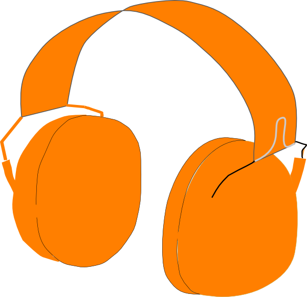 Orange Headphones Vector Illustration