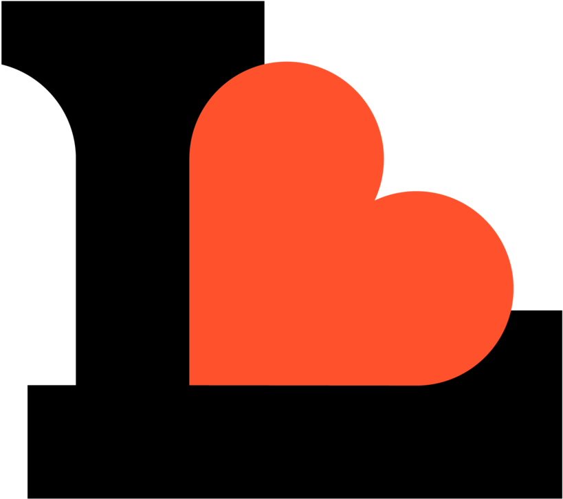 Orange Heart Icon Graphic