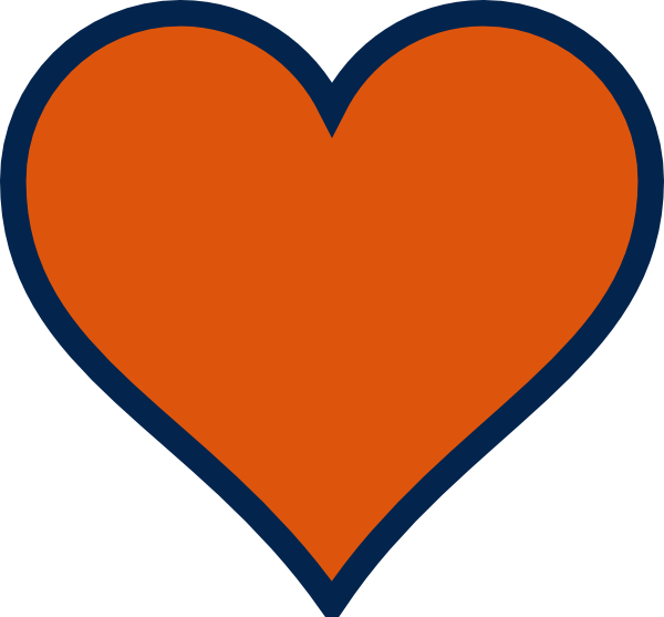 Orange Heart Outline Graphic