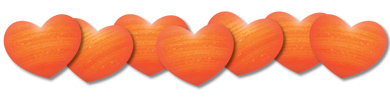 Orange Hearts Border