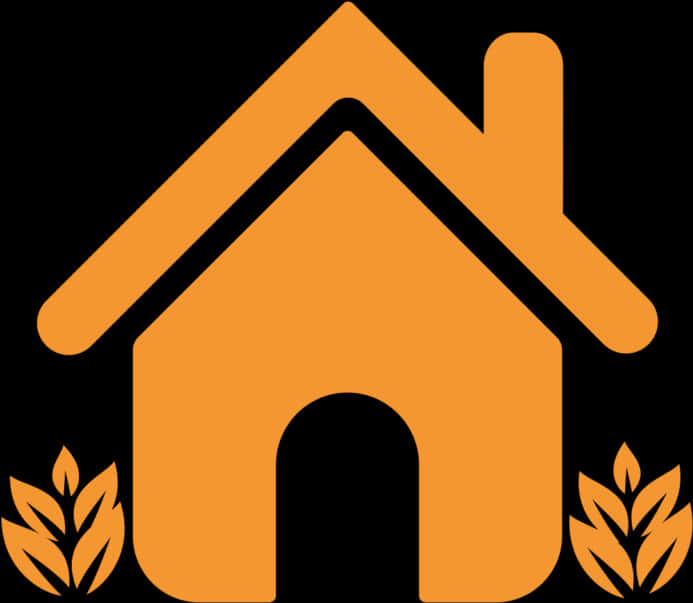 Orange Home Address Icon