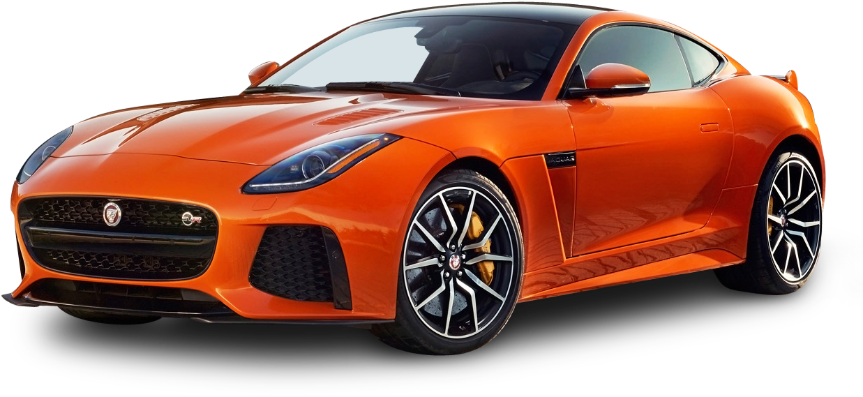 Orange Jaguar F Type Coupe