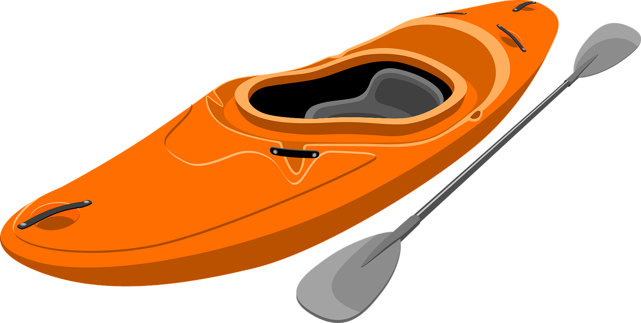 Orange Kayakwith Paddle