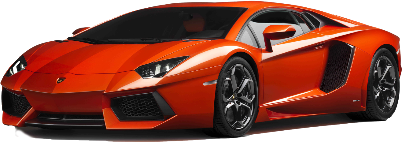 Orange Lamborghini Aventador Side View