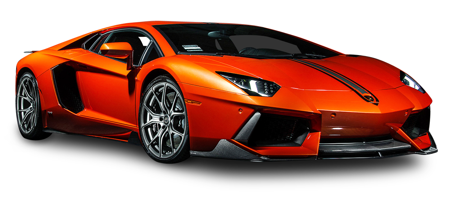 Orange Lamborghini Aventador Side View