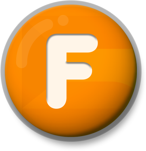 Orange Letter F Icon