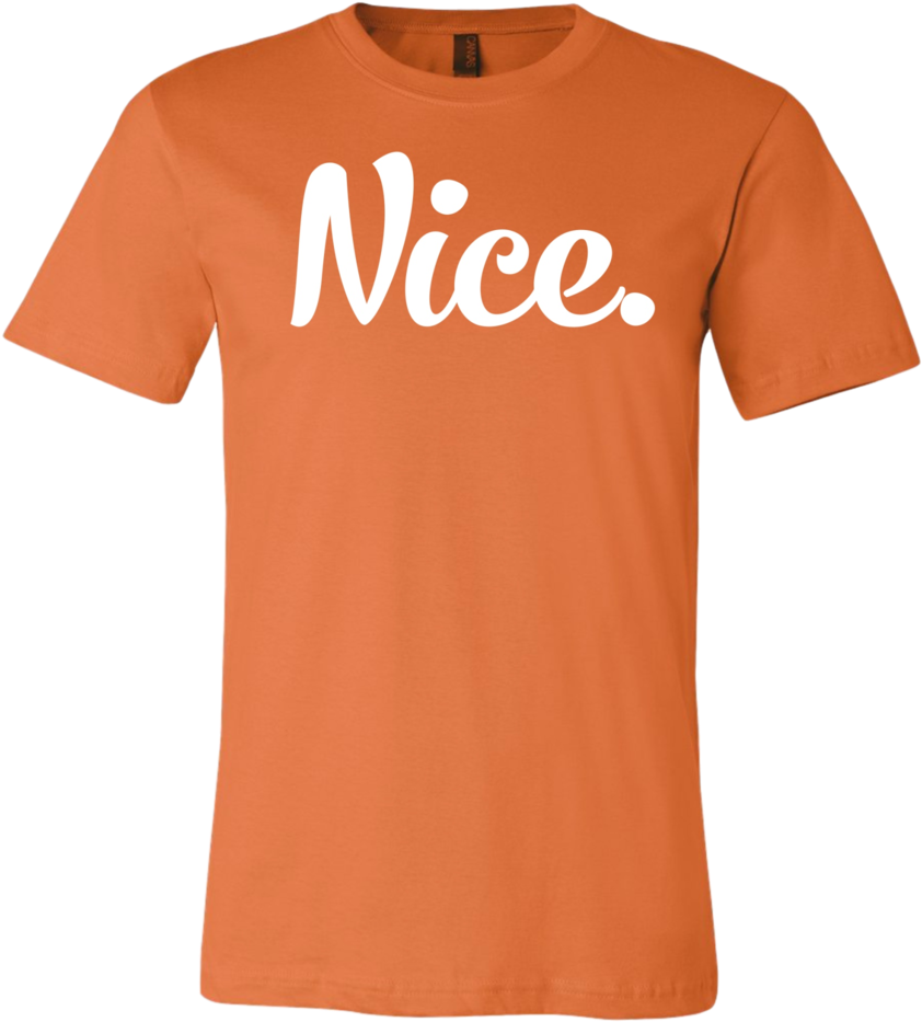 Orange Nice Text T Shirt