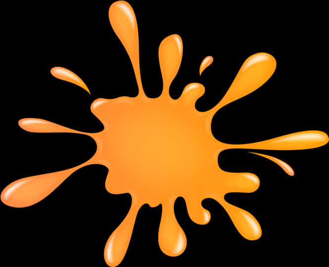 Orange Paint Splaton Black Background