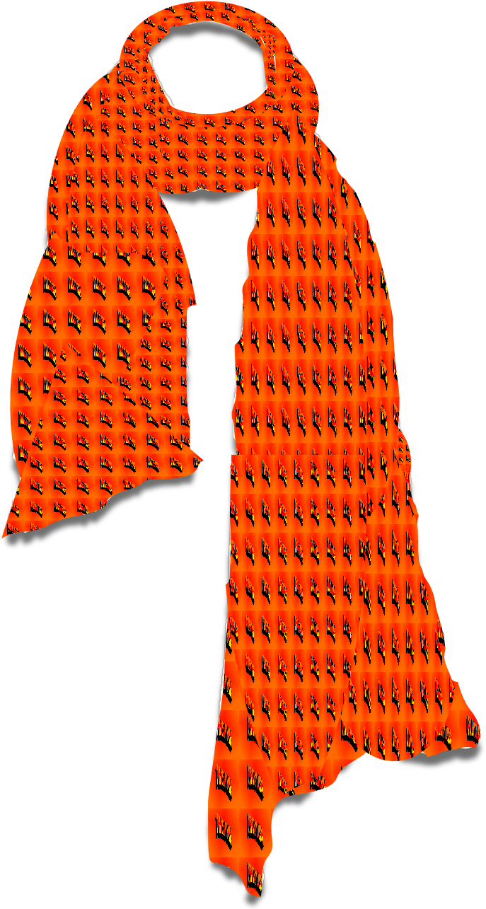 Orange Patterned Scarf