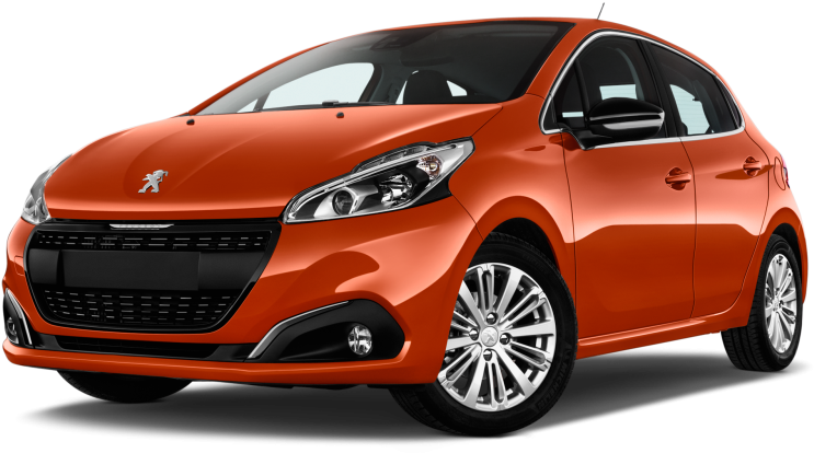 Orange Peugeot208 Side View