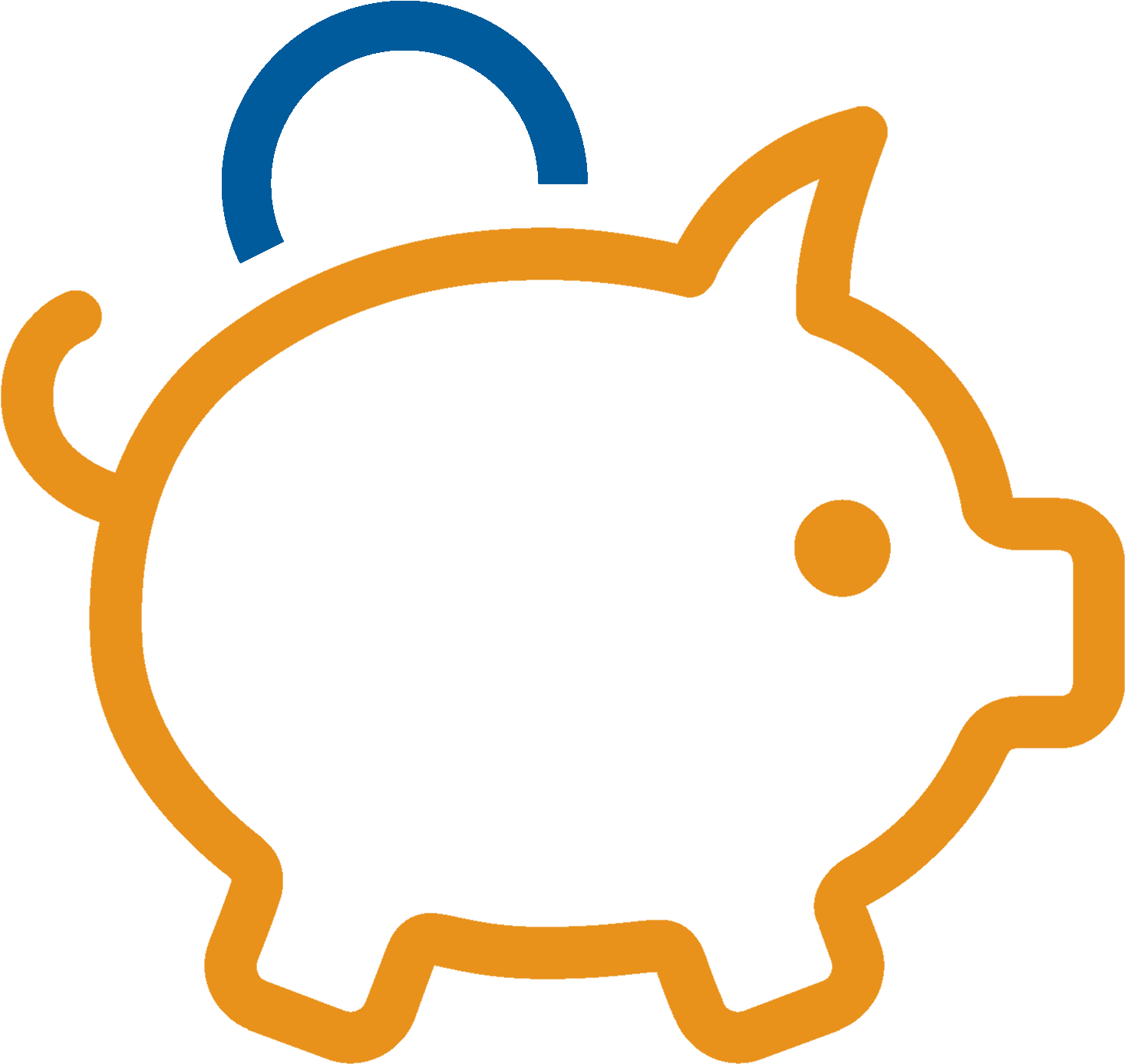 Orange Piggy Bank Icon