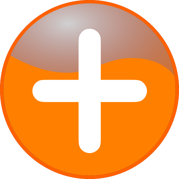 Orange Plus Sign Icon