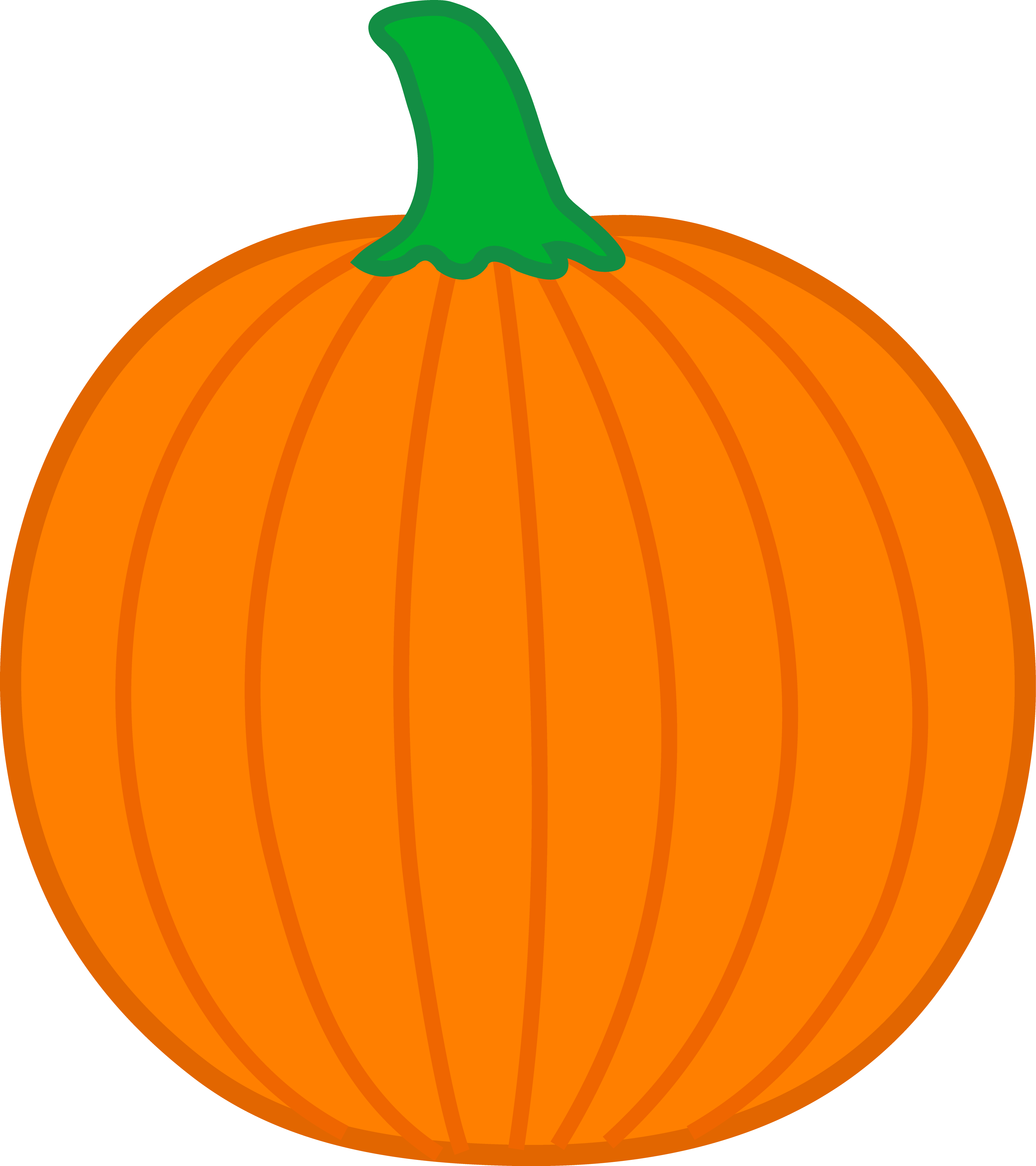 Orange Pumpkin Cartoon Illustration