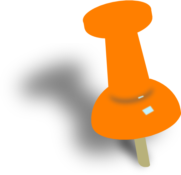 Orange Push Pin Shadow