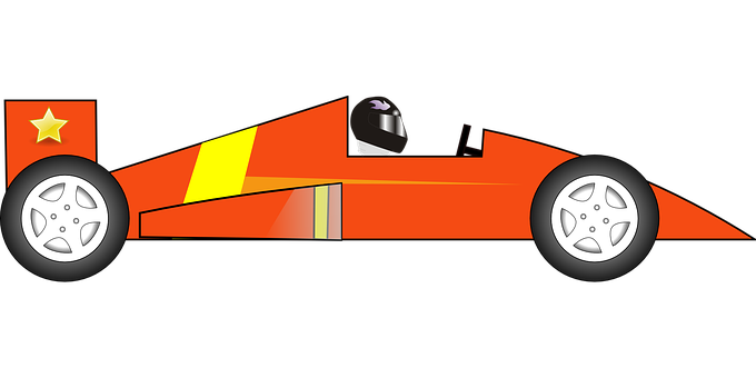 Orange Racecar Vector Illustration