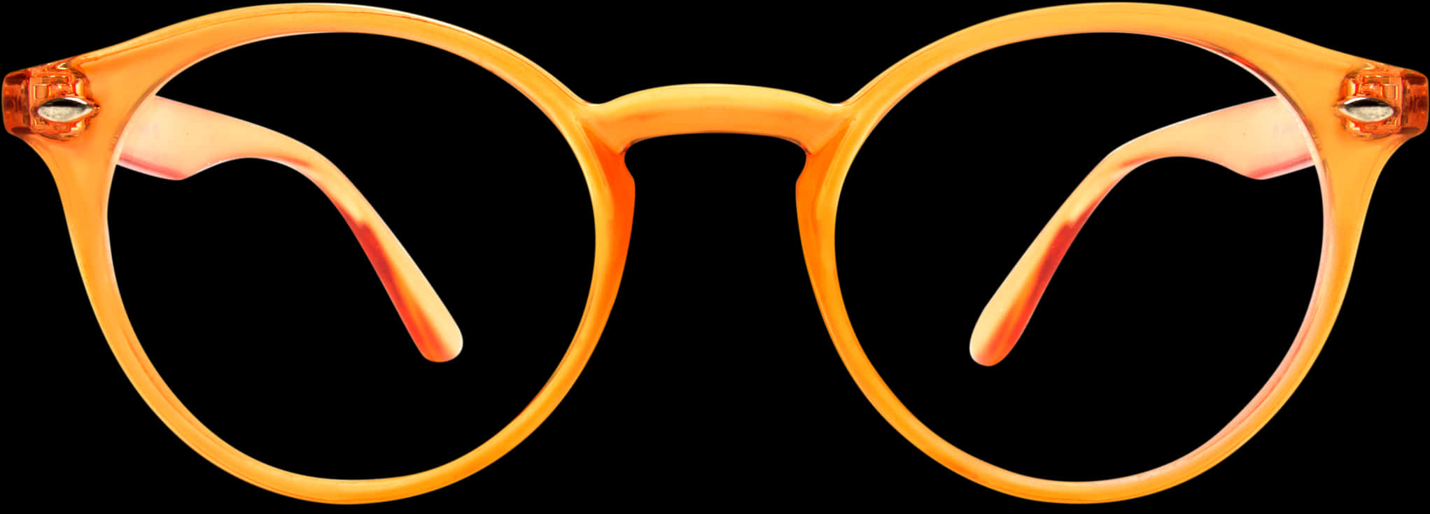 Orange Round Glasses Isolated