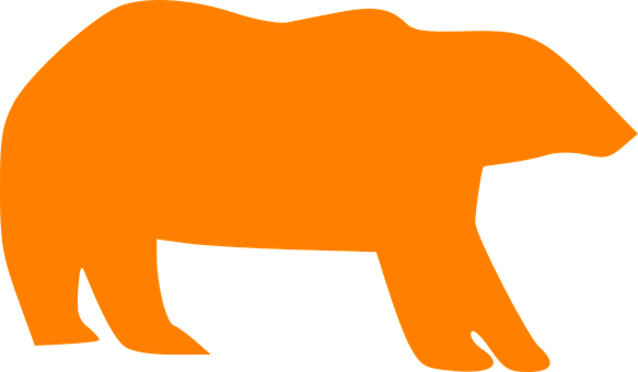 Orange Silhouette Bear Graphic