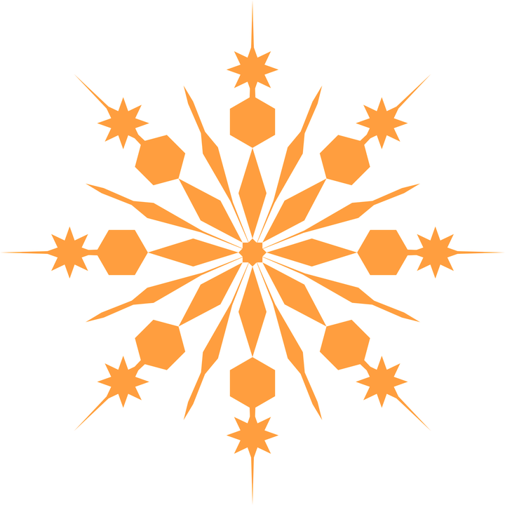 Orange Snowflake Graphic Design