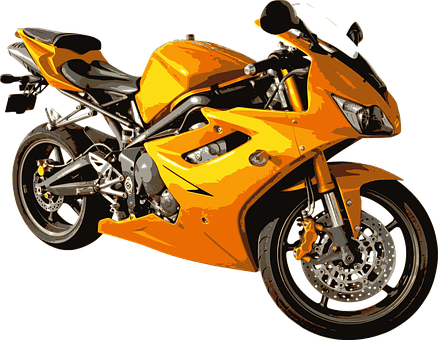 Orange Sport Motorbike Isolated