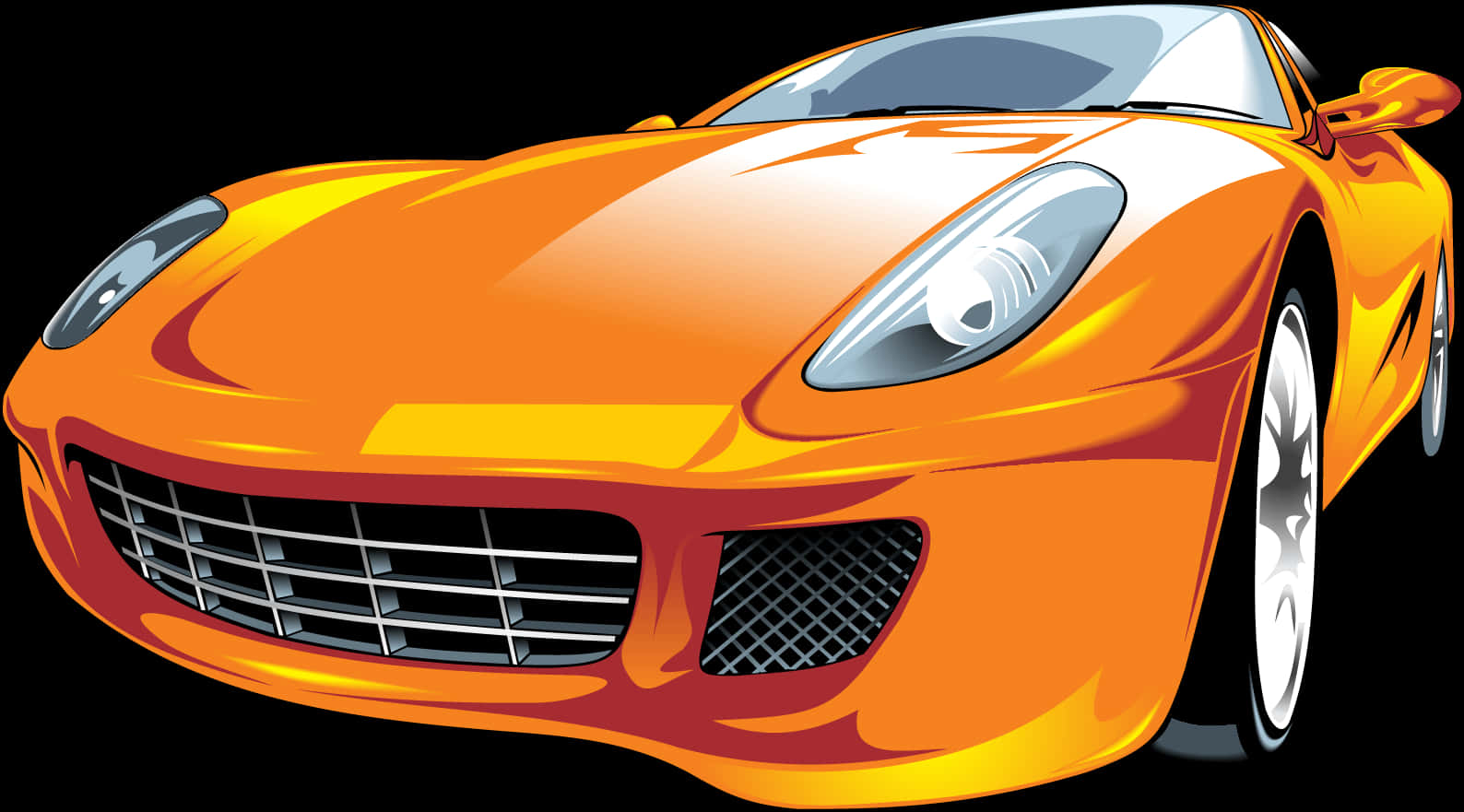 Orange Sports Car Illustration