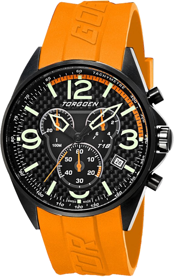 Orange Strap Sporty Chronograph Watch