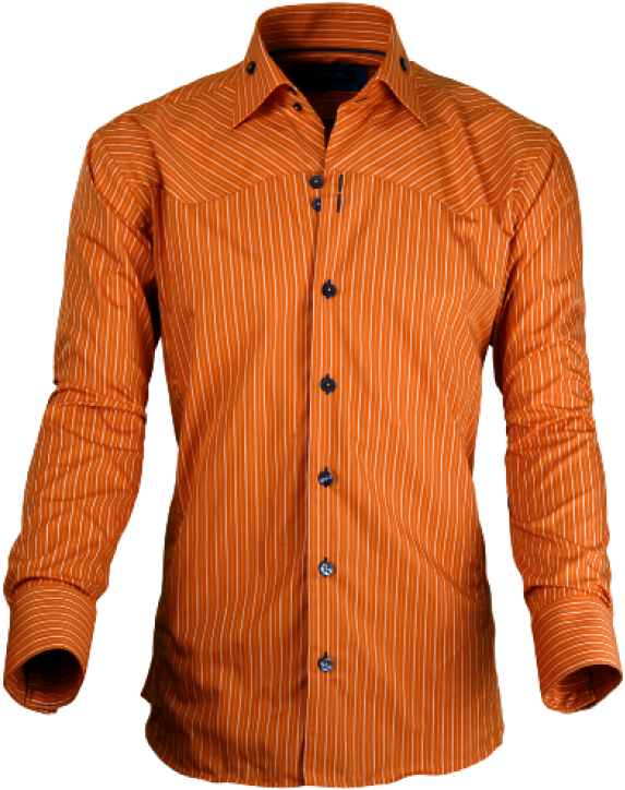 Orange Striped Dress Shirt