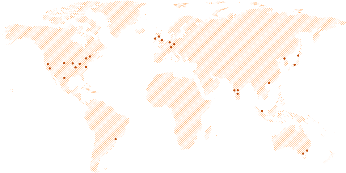 Orange Striped World Map