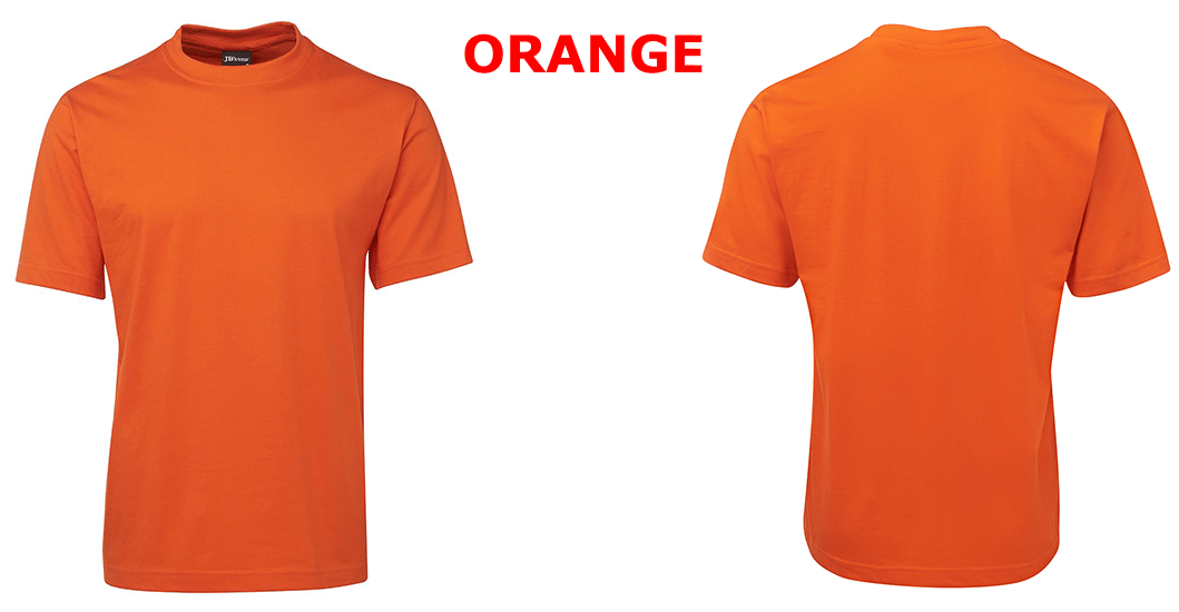Orange T Shirt Frontand Back View