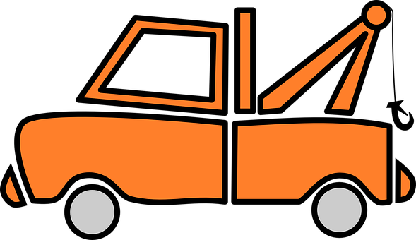 Orange Tow Truck Vector Illustration