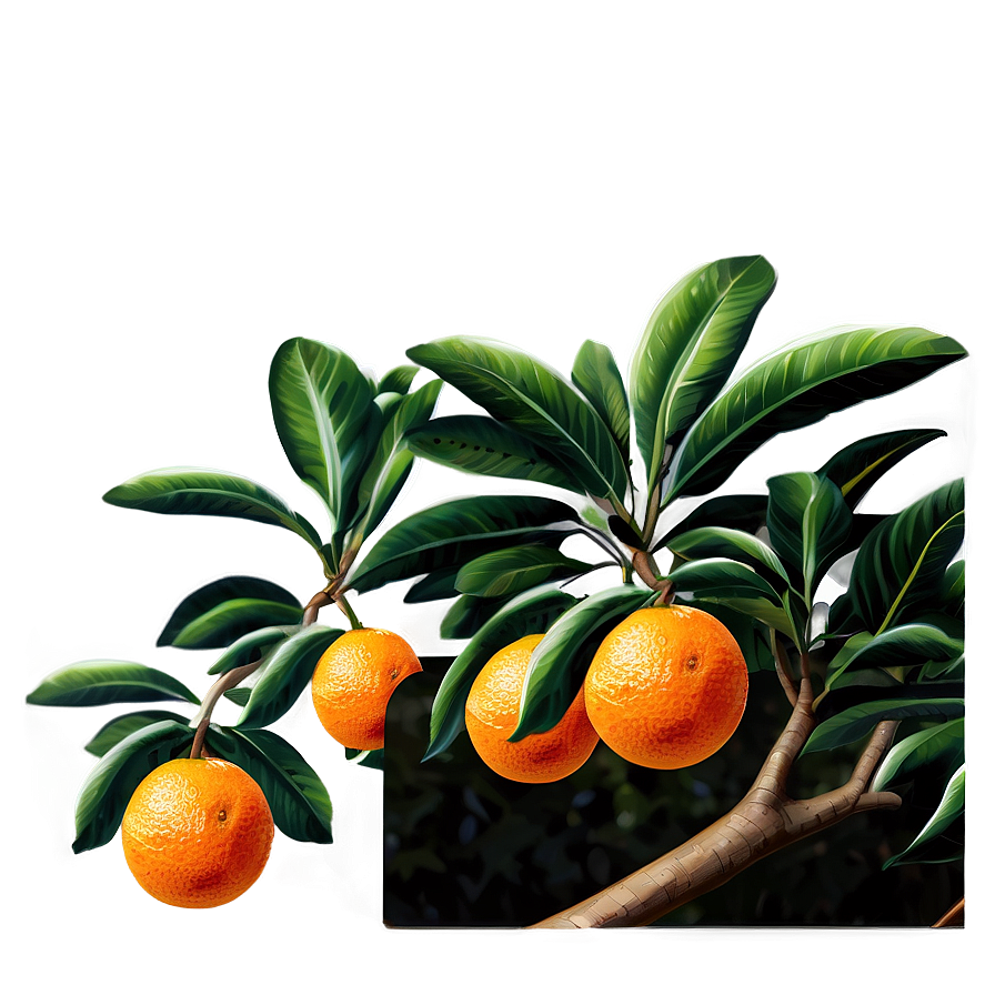 Orange Tree Illustration Png 06132024