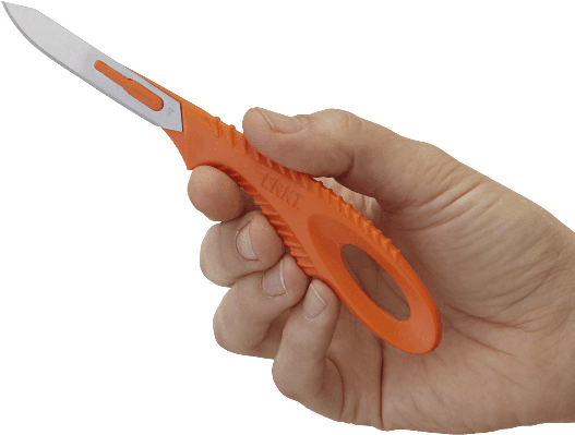 Orange Utility Knifein Hand