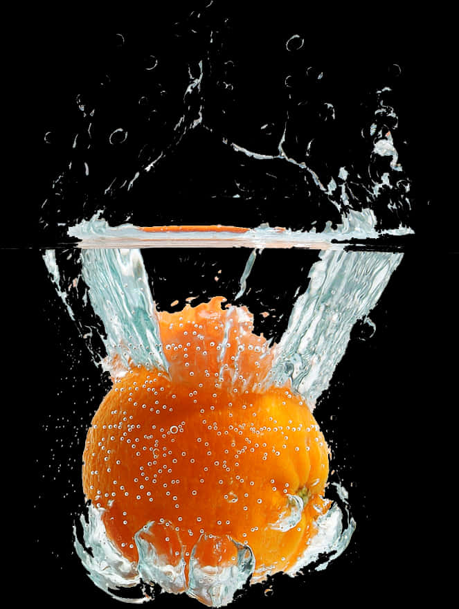 Orange Water Splash Photography