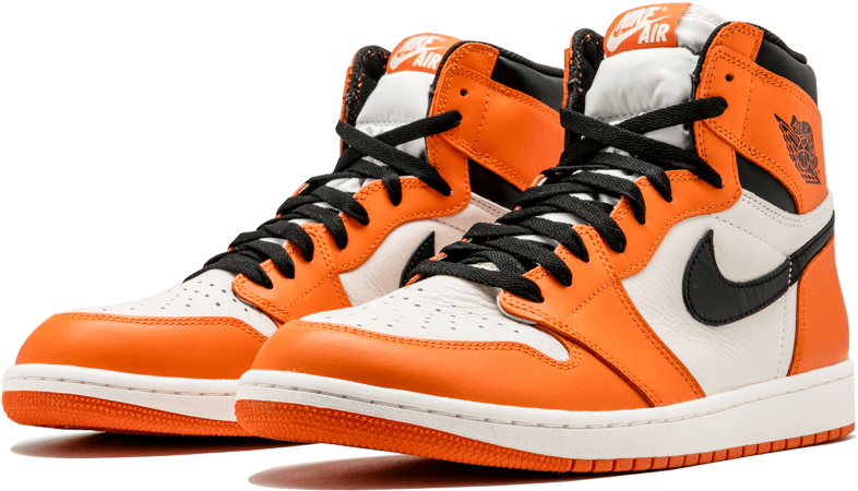 Orange White Air Jordan1 Sneakers