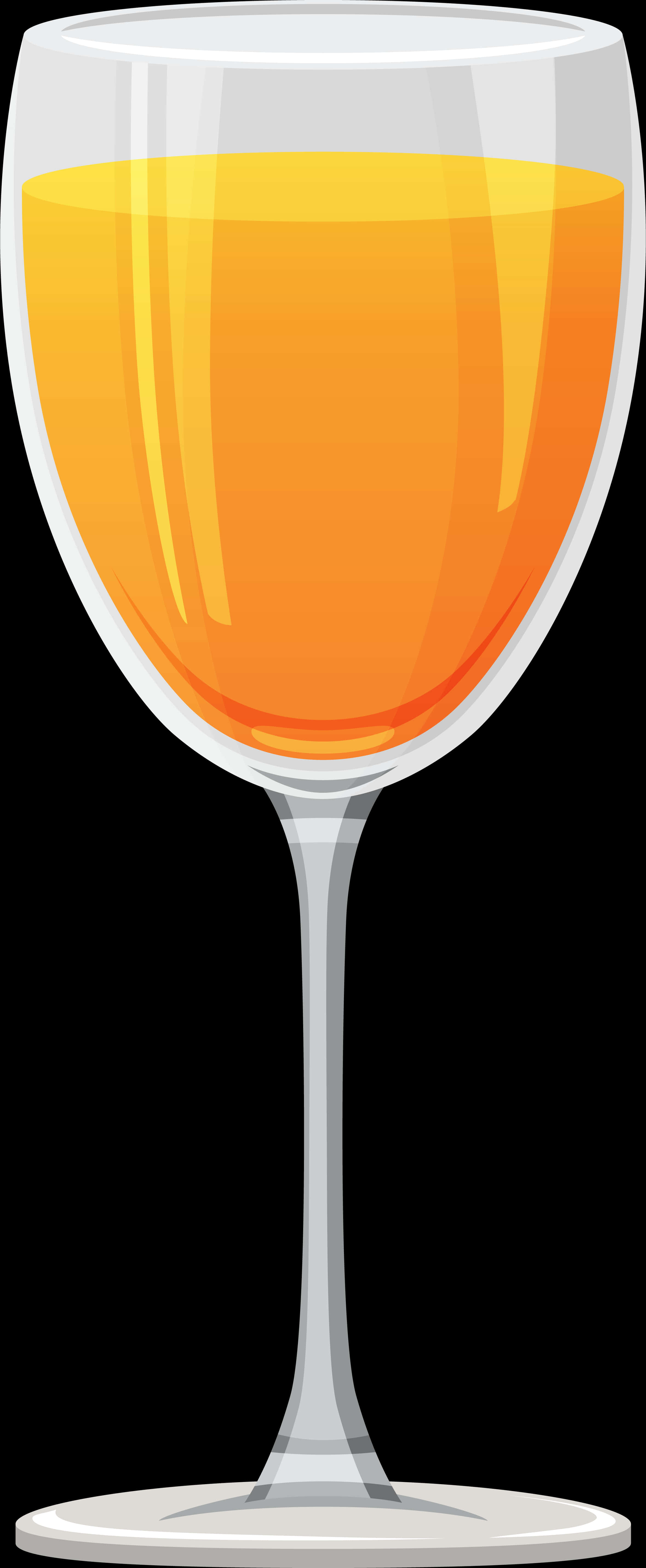 Orange Winein Crystal Glass