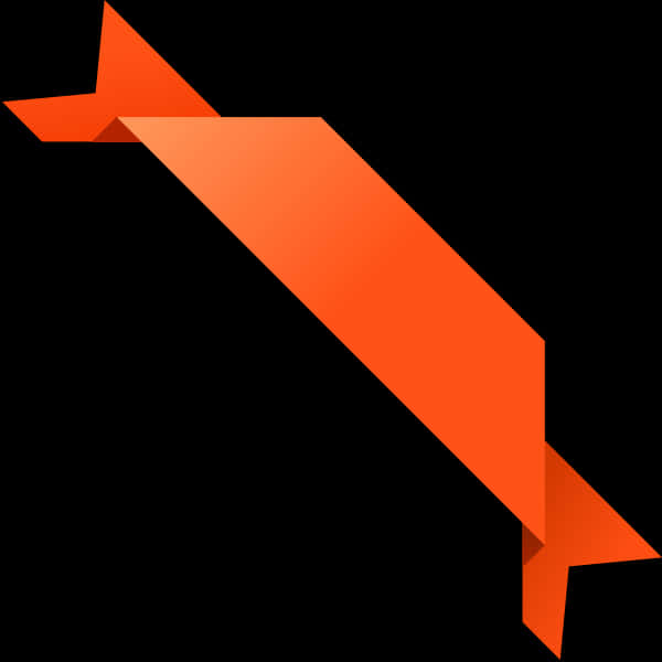 Orange3 D Corner Ribbon Graphic
