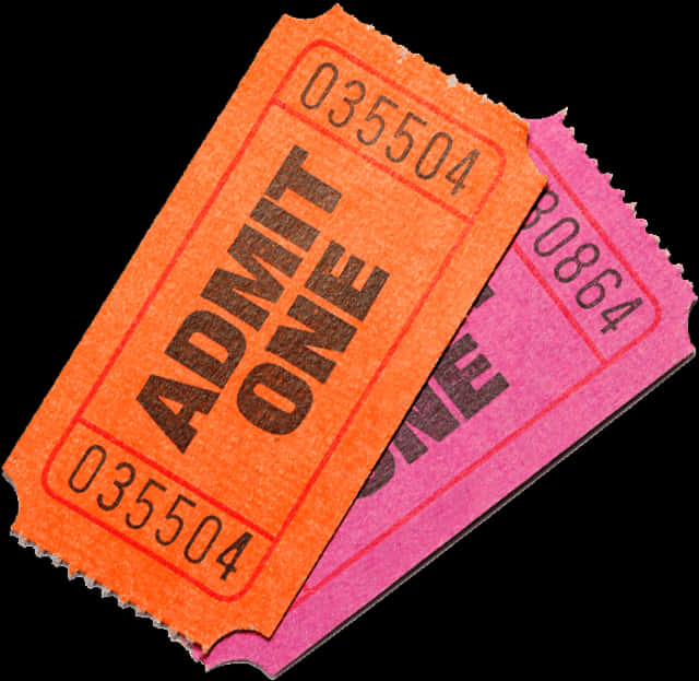 Orangeand Pink Admit One Tickets