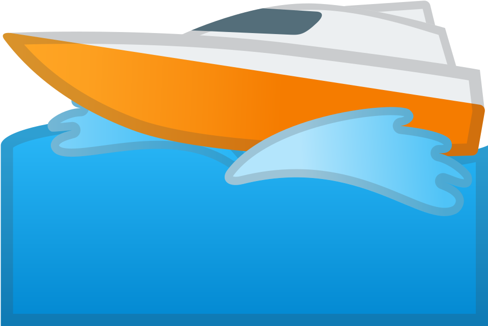Orangeand White Yacht Illustration