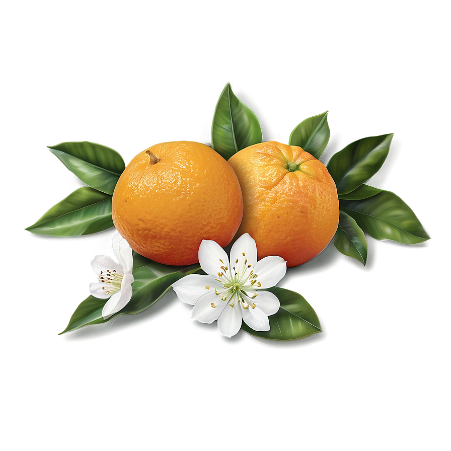 Oranges And Blossoms Png Cel