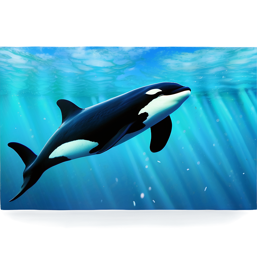 Orca In Aquamarine Sea Png Uwq