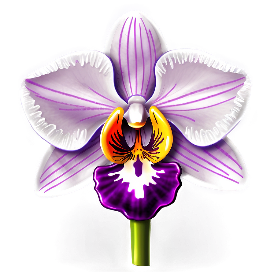 Orchid Flower Sketch Png Taq