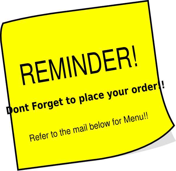 Order Reminder Note Image