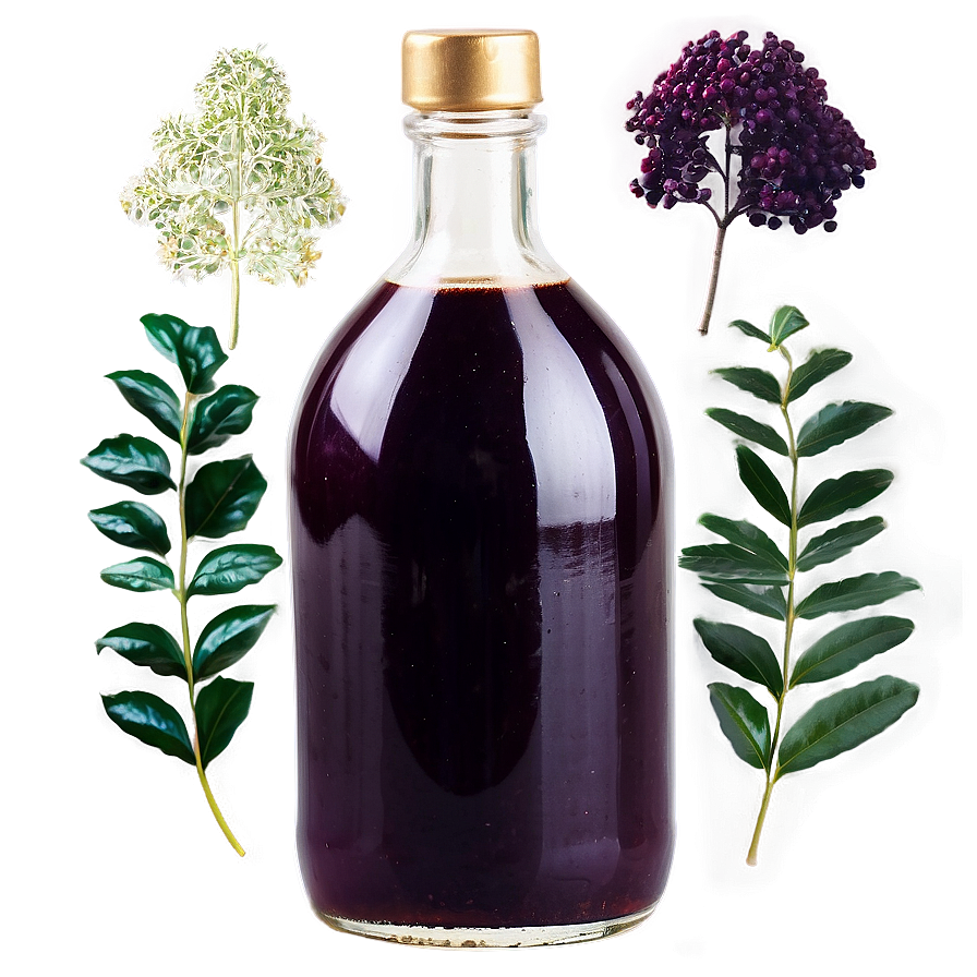 Organic Elderberry Syrup Bottle Png Lhp