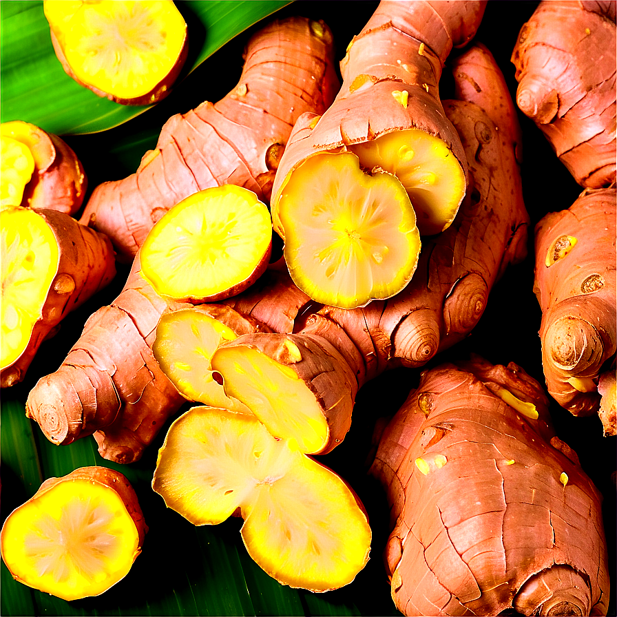 Organic Ginger Root Cut Png Kem