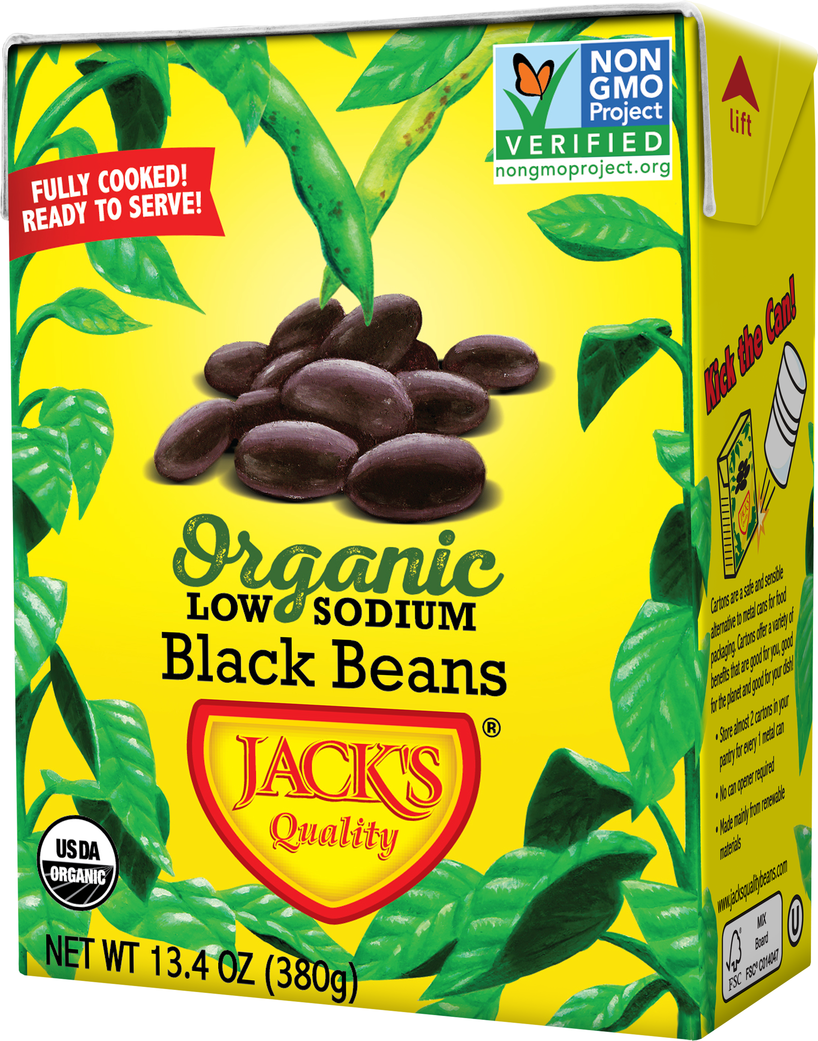 Organic Low Sodium Black Beans Packaging Jacks Quality