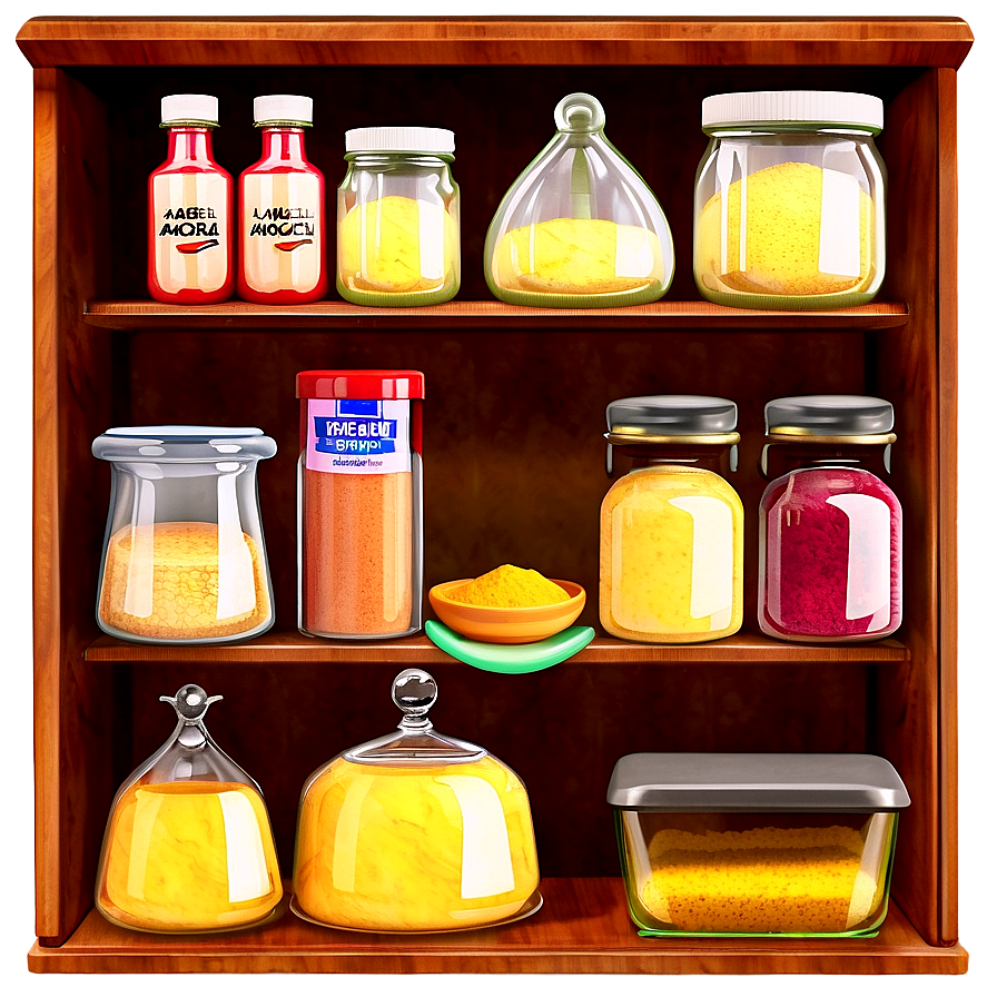 Organized Baking Ingredients Cabinet Png 14